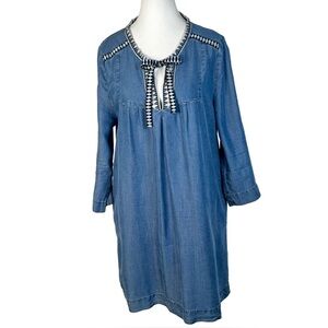 Kenneth Cole Women’s Boho Flowy Tencel Tunic Dress Size M Relaxed Effortless